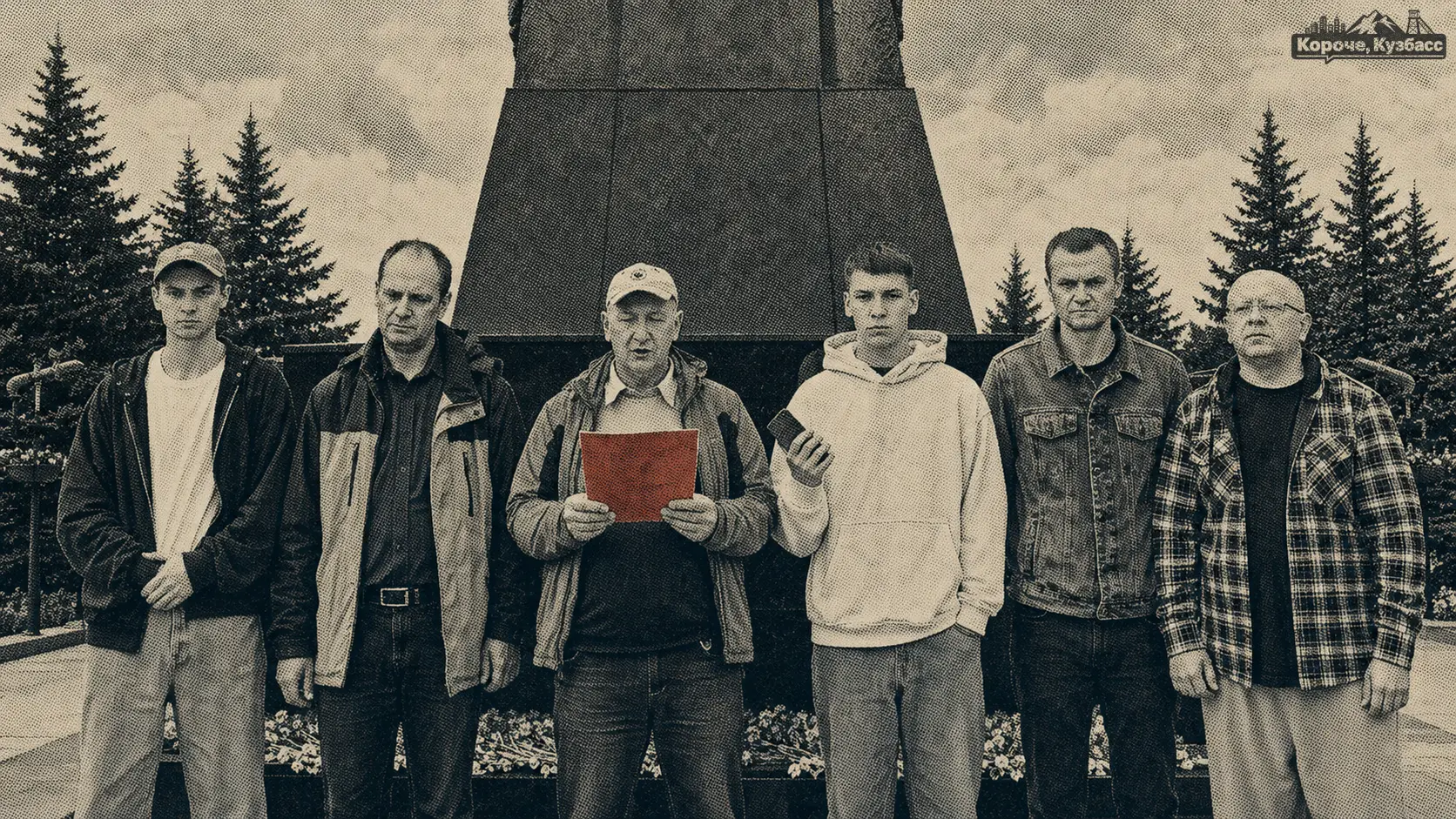Обращение шахтёров «Северного Кузбасса» к кандидатам в Госдуму, горняки у шахтёрского монумента