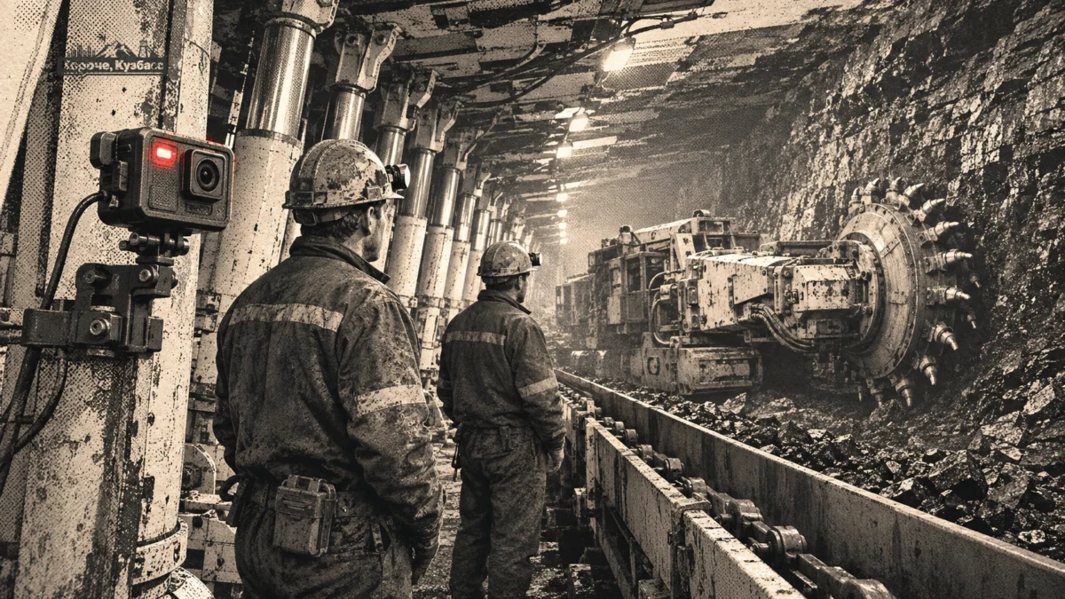 Остановленная добычная лава на шахте Кузбасса после приостановки работ Ростехнадзором